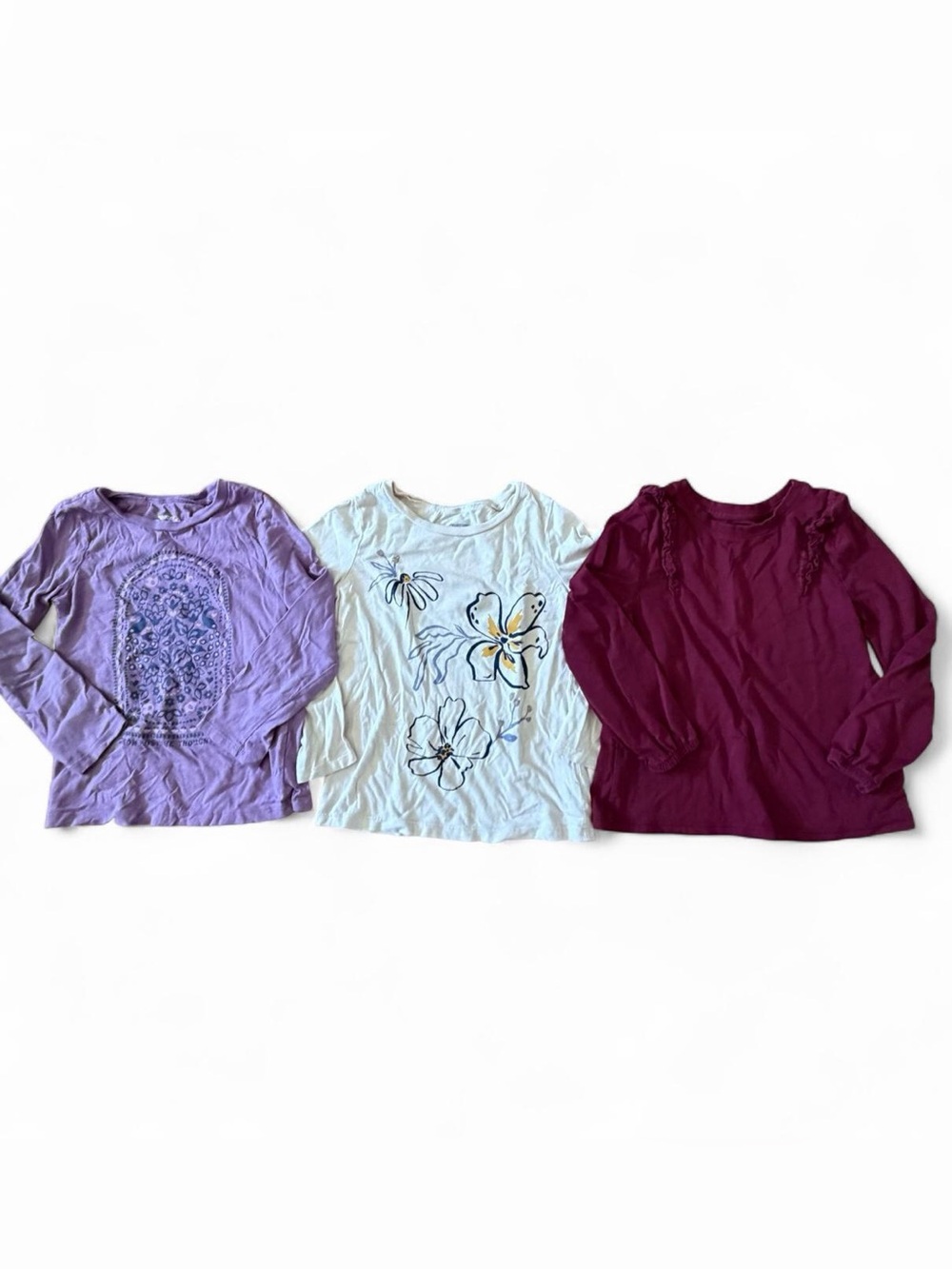 Oshkosh B’gosh & Cat & Jack girls long sleeve 3 T-shirts bundle Sz 5T
